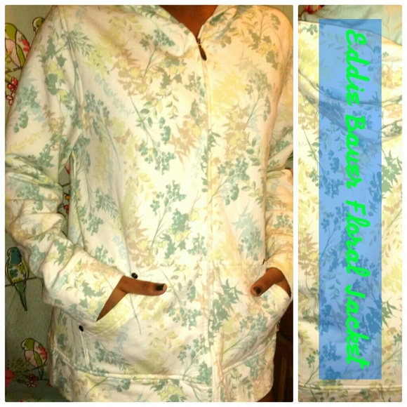 Eddie Bauer Jackets & Blazers - Eddie Bauer Floral Jacket/Hoodie L